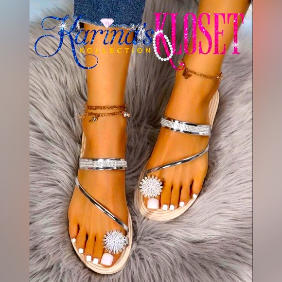 Karina’s Kloset Kollection | Shoes | Crystal Splash Thong Sandals ...